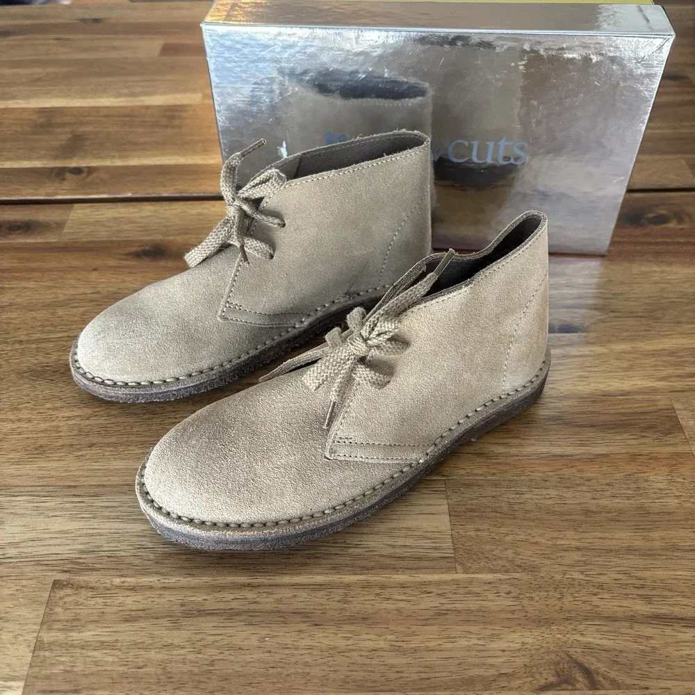 Crewcuts 1990 MacAlister boots suede Dark Chestnut Boys Size K 1 Made Italy NEW